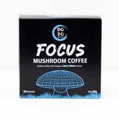 DOJO Focus Lion's Mane mushroom coffee carton, front of pack