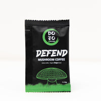 DOJO Defend single-serve mushroom coffee sachet